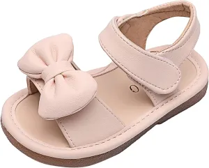 Unisex-Child and Toddler Baby Girls Sandals Bowknot Anti Slip Soft Sole Outdoor Shoes Summer (Pink, 12.5 Little Kid)