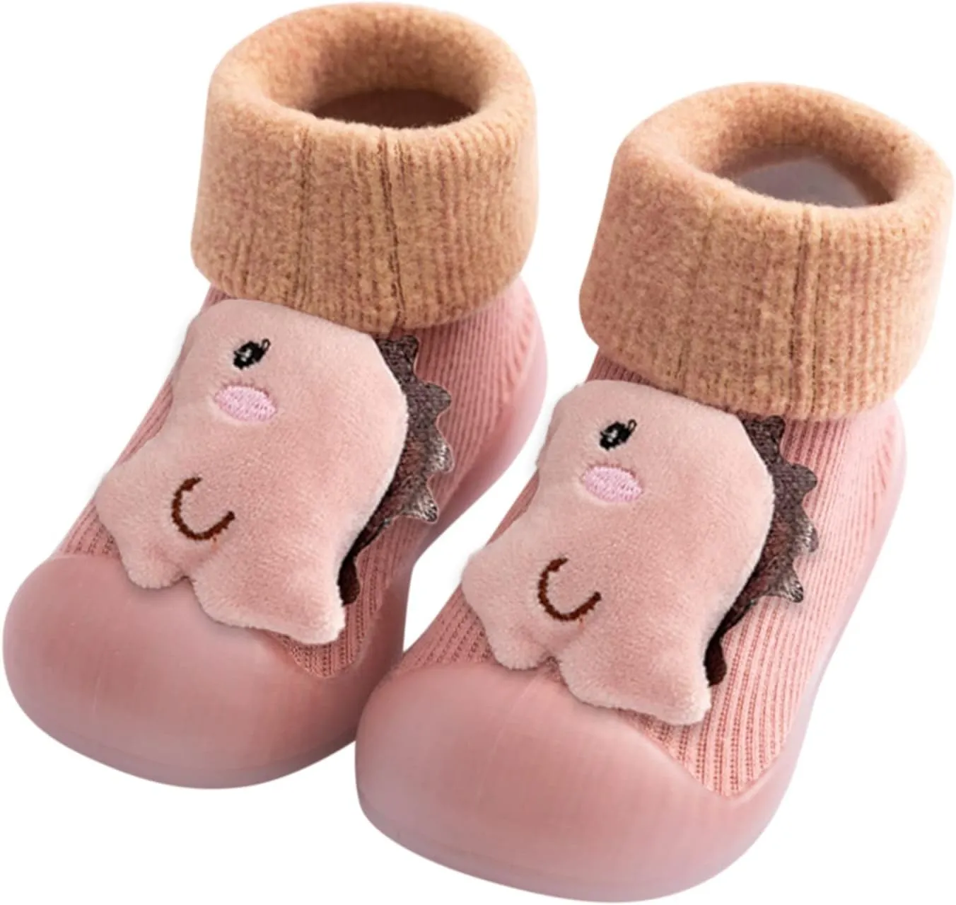 Walking Shoes Stocking Soft Slipper Toddler Rubber Girls Baby Shoes Socks Knit Boys Warm Sole Kids Non-Slip Rubber Sole