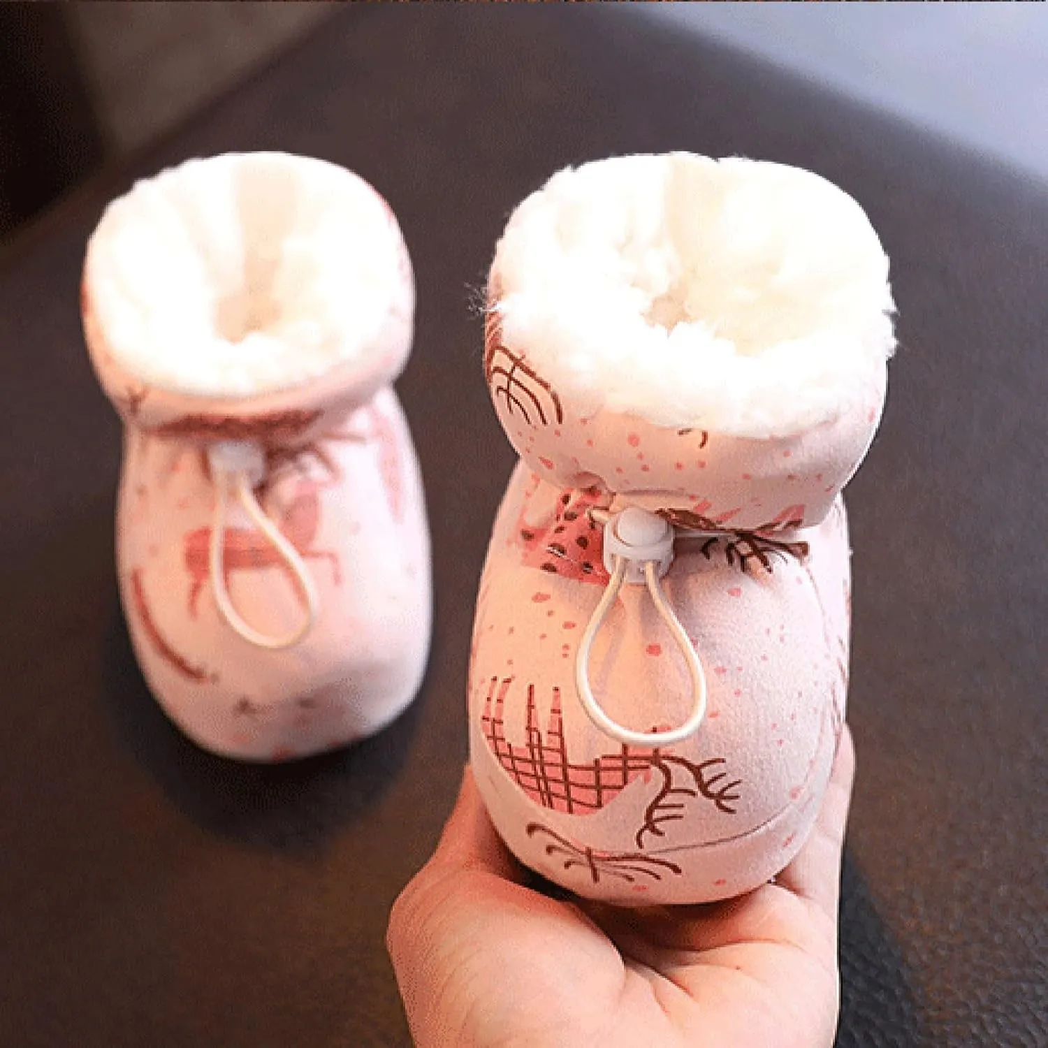 Warm Furry Baby Boots 2024 Newborn Warm Cozy Fleece Booties Winter Snow Anti Slip Soft Sole Infant Cute Shoes