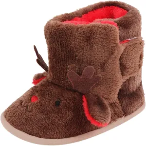 Warm Winter Baby Shoes Cartoon Deer Shape Christmas Baby Shoes Baby Soft Sole Toddler Shoes Newborn Gowns for Girls