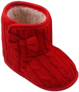 WUAI Unisex Baby Warm Winter Snow Boots Toddler Soft Sole Fur Anti-Slip Infant Prewalker Crib Shoes