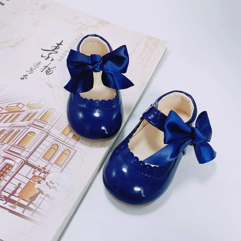 YIBLBOX Girl's Shoes Ballet Flats Ballerina Mary Jane Princess Wedding Dress Shoes with Bow for Daily