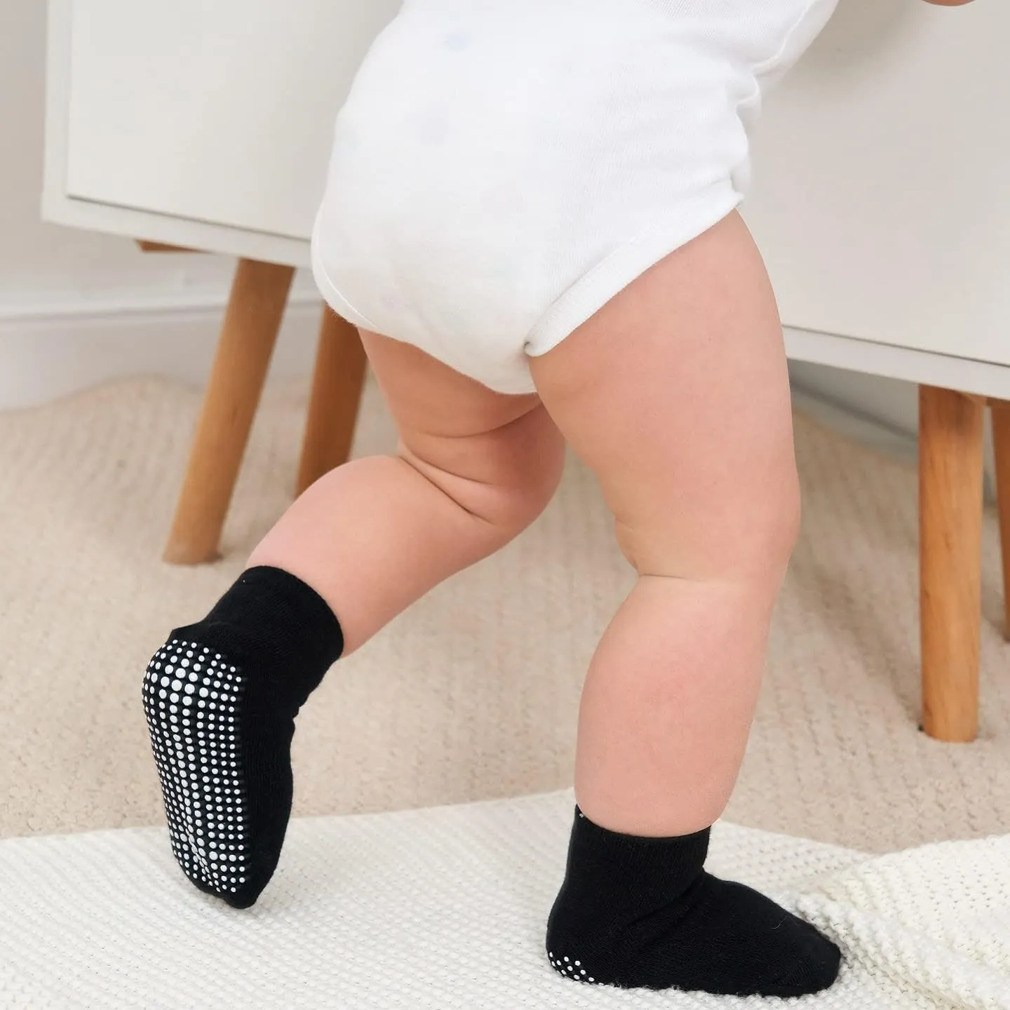 ZAPLES Baby Non Slip Grip Ankle Socks with Anti Skid Grippers Boys Girls Low Cut for Infants Toddlers Kids