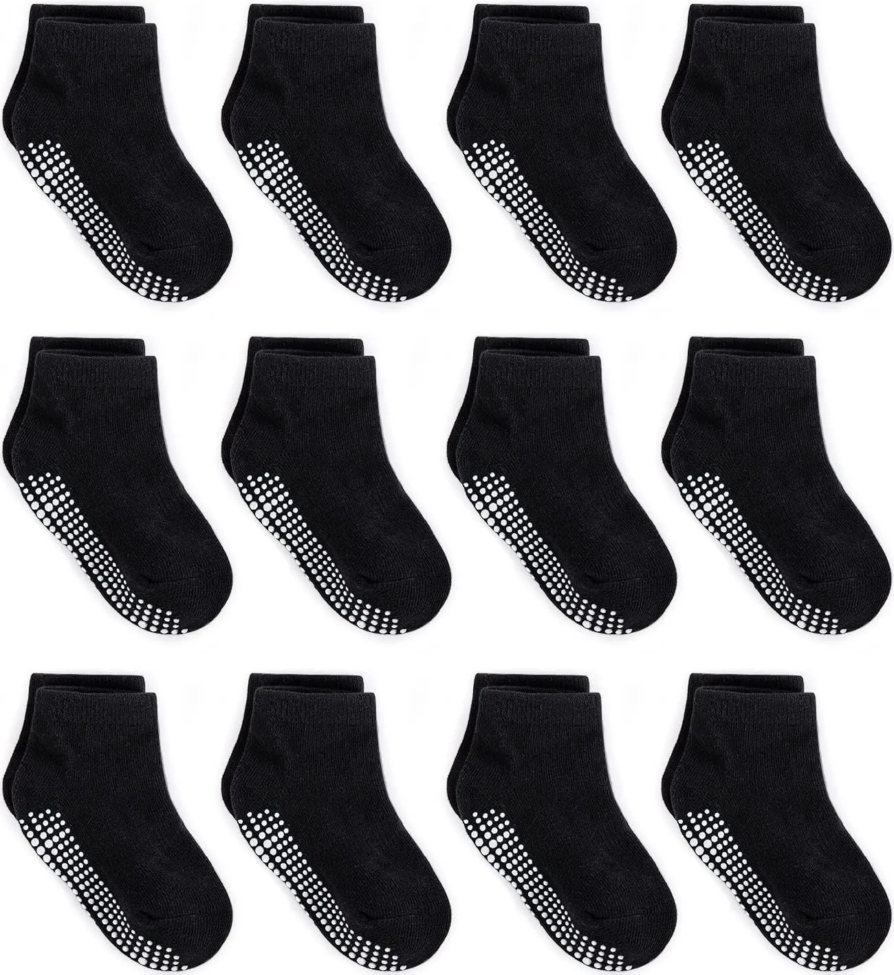ZAPLES Baby Non Slip Grip Ankle Socks with Anti Skid Grippers Boys Girls Low Cut for Infants Toddlers Kids