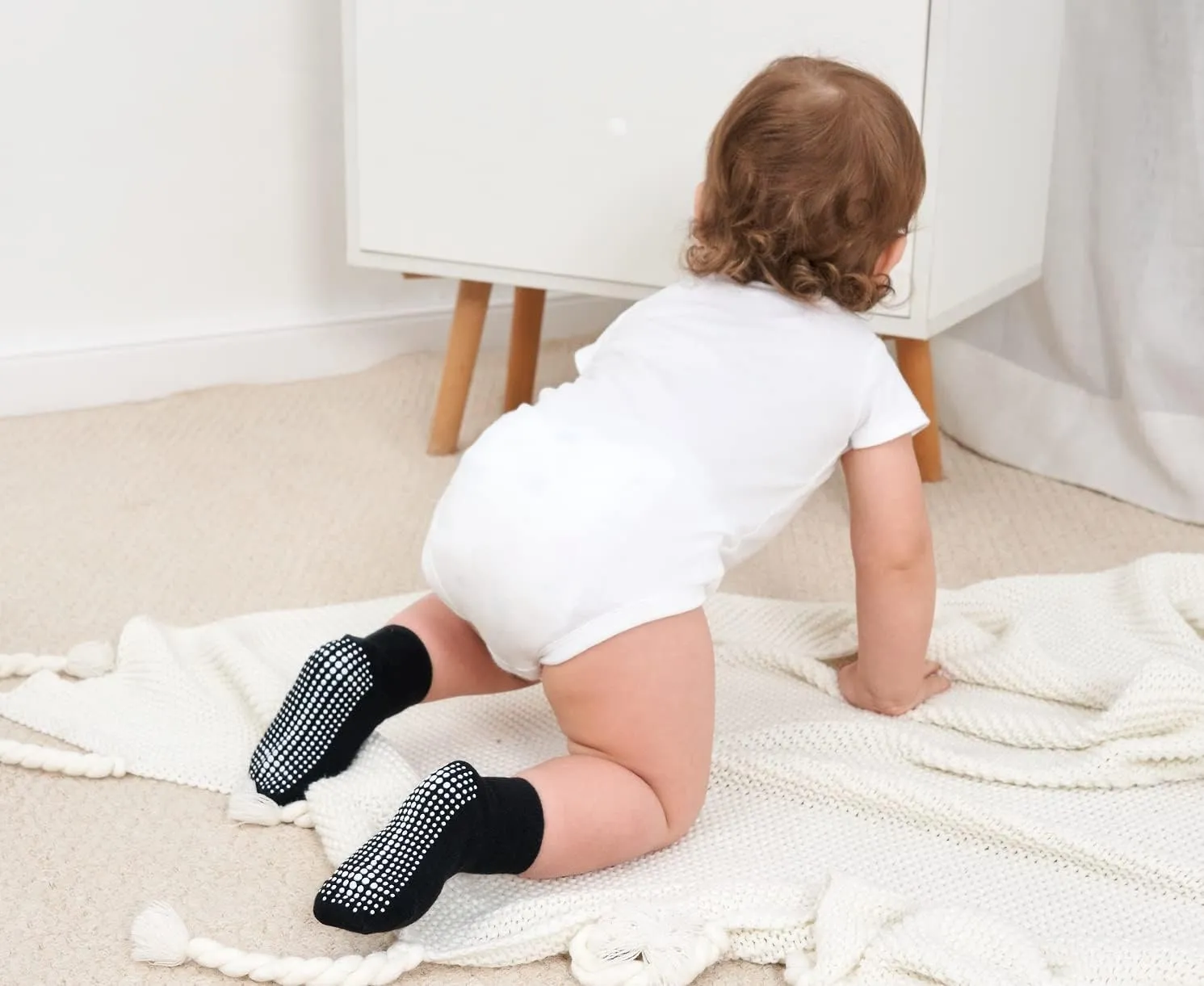 ZAPLES Baby Non Slip Grip Ankle Socks with Anti Skid Grippers Boys Girls Low Cut for Infants Toddlers Kids